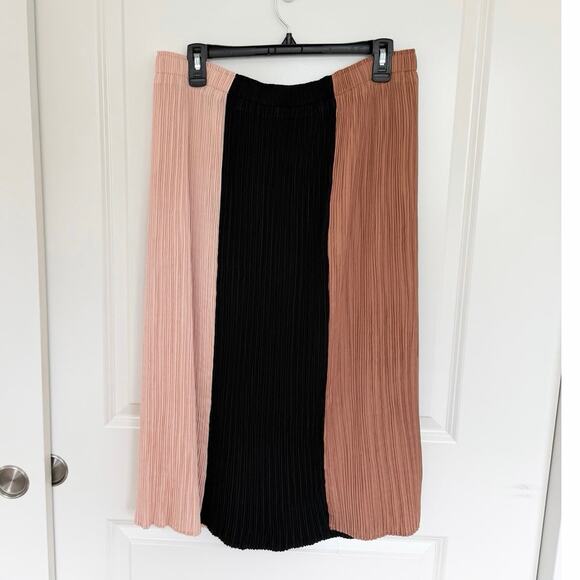 Proenza Schouler White Label Plisse Micro Pleated Color Block Midi Skirt Large - Picture 4 of 6